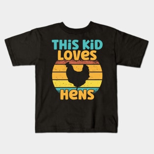 Kids This Kid Loves Hens - Chicken lover graphic Kids T-Shirt